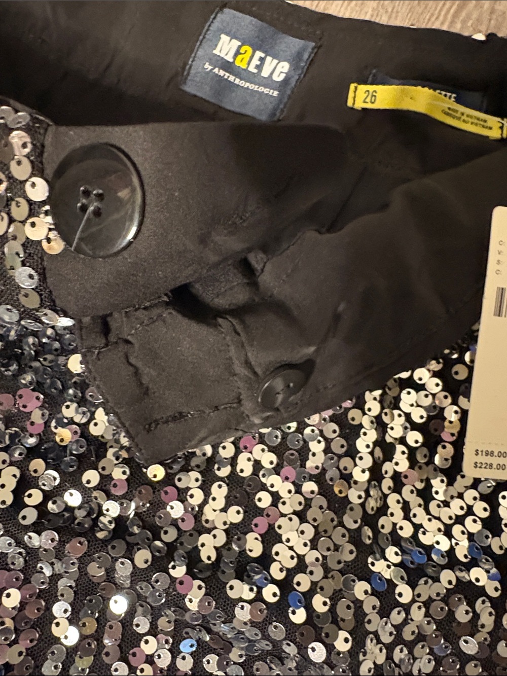 Anthropologie Black Garment with Silver Sequin Shine - Picture 4 of 6